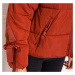 Dámská krátká oversize bunda s vázáním na rukávech - oranžová
