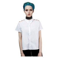 košile dámská DISTURBIA - Abstract Crop - White