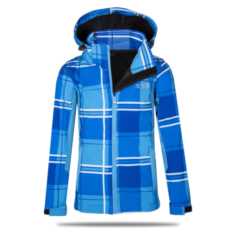 Chlapecká softshellová bunda - NEVEREST 42613C, modrá kostka Barva: Modrá