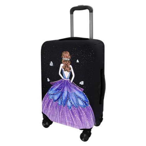 Kufryplus Obal na kufr Z032 Dáma v šatech II, fialový S