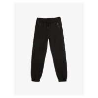 Koton Jogger Sweatpants Zipper Detailed Raised Cotton