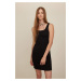 DEFACTO Cool Bodycon Basic Sleeveless Ribbed Camisole Mini Dress