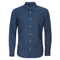 Jack & Jones JJJOE PRINT SHIRT LS SS24 Tmavě modrá