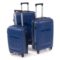 Rogal Tmavě modrá sada prémiových plastových kufrů 