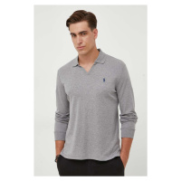 Bavlněné tričko s dlouhým rukávem Polo Ralph Lauren šedá barva, 710922252