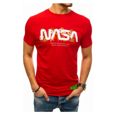 Dstreet Originální červené tričko s potiskem NASA