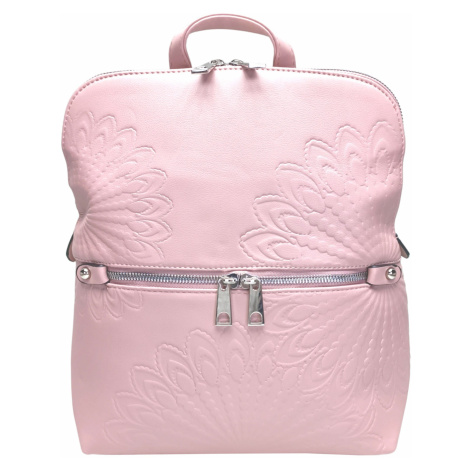 Světle růžový dámský batoh s ornamenty Tapple