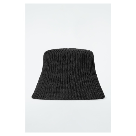 H & M - ŽEBROVANÝ KLOBOUK Z VLNĚNÉ SMĚSI - černá H&M