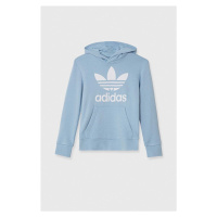 Dětská mikina adidas Originals TREFOIL s kapucí, s potiskem