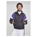 Bunda Urban Classics Ladies 3-Tone Padded Pull Over Jacket - black/ultraviolet/white