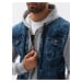 Men's mid-season jeans jacket - denim/grey C322