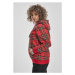 Urban Classics Ladies AOP Tartan Hoody red/black