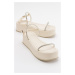 LuviShoes Ekos Ecru Beige Women's Sandals