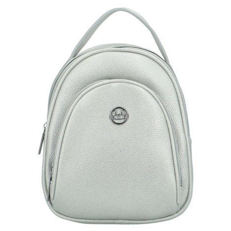 Módní dámský koženkový kabelko-batoh Matias, stříbrný Maria C.
