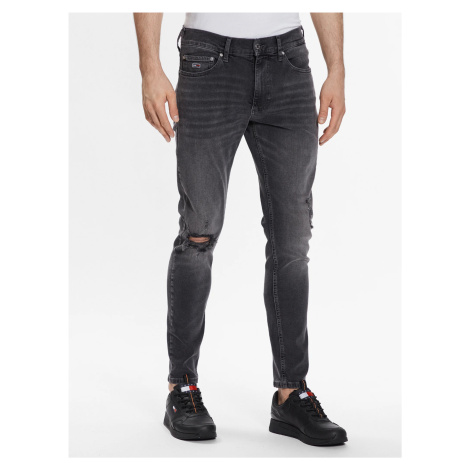 Tommy Jeans pánské tmavě šedé džíny SCANTON Tommy Hilfiger