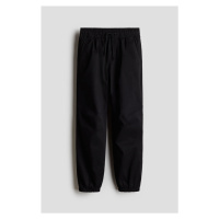 H & M - Keprové kalhoty jogger's podšívkou - černá