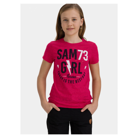 Růžové holčičí tričko s potiskem SAM 73