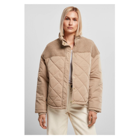 Ladies Oversized Diamond Quilt Puffer Jacket - softtaupe Urban Classics