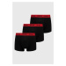 Boxerky HUGO (3-pack) pánské, černá barva, 50469766