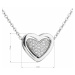 Stříbrný náhrdelník se zirkonem bílé srdce 12029.1