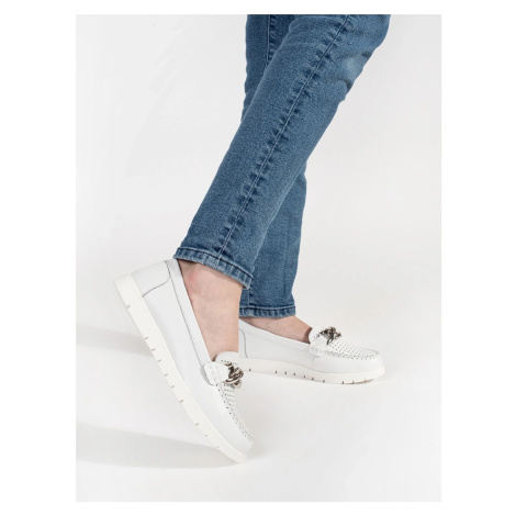 Goodin Trendy bílé mokasíny dámské na platformě