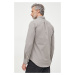 Košile Polo Ralph Lauren pánská, šedá barva, slim, s límečkem button-down