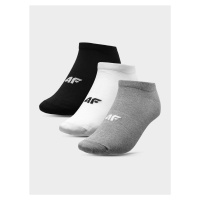4F H4L22-SOM301 COLD LIGHT GREY MELANGE+WHITE+DEEP BLACK Ponožky EU H4L22-SOM301 GREYWHITEBLACK
