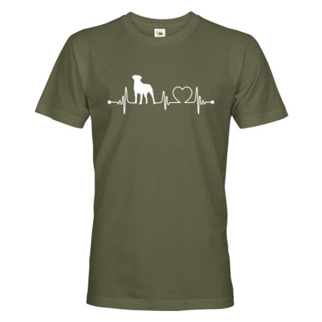 Pánské tričko Rotvajler a tep -  dárek pro milovníky psů BezvaTriko