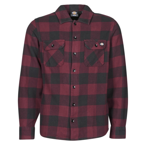 Dickies NEW SACRAMENTO SHIRT MAROON Červená