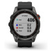 Garmin fenix 7S Solar Gray / Black Silicone Band