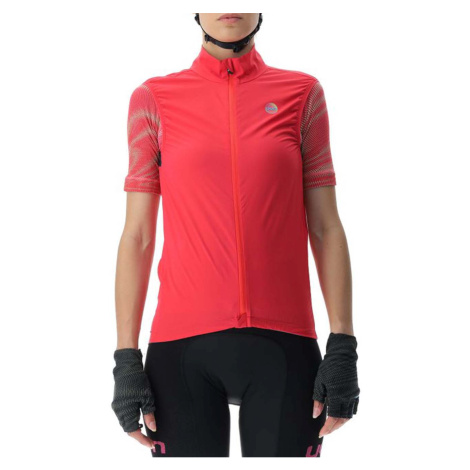 UYN Cyklistická větruodolná bunda - ULTRALIGHT WIND LADY - černá/růžová