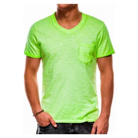 Ombre Clothing BAVLNĚNÉ ZELENÉ PÁNSKÉ TRIČKO S1053