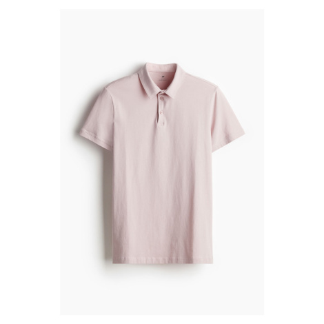 H & M - Tričko's límečkem Slim Fit - růžová H&M