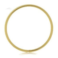 Zlatý 375 piercing - tenký lesklý kroužek, hladký povrch, žluté zlato - Tloušťka x průměr: 1 mm 