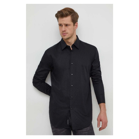 Košile BOSS černá barva, regular, s klasickým límcem, 50473310 Hugo Boss