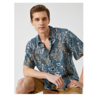 Koton Floral Print Shirt with Short Sleeves