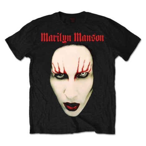 Marilyn Manson Tričko Unisex Red Lips Unisex Black
