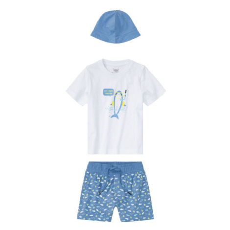 lupilu® Chlapecká letní souprava, 3dílná (bílá/modrá)