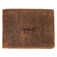 HL Luxusní kožená peněženka s býkem - hnědá
