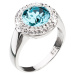 Stříbrný prsten s krystaly Swarovski modrý kulatý 35026.3 Light Turquoise 58