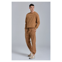 TEPLÁKY GANT D1. ICON G ESSENTIAL SWEAT PANTS hnědá