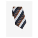 Bílo-hnědá pánská pruhovaná kravata Marks & Spencer