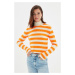 Trendyol Beige Striped Knitwear Sweater