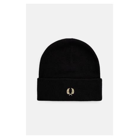 Čepice Fred Perry Classic Beanie černá barva, C8161.157