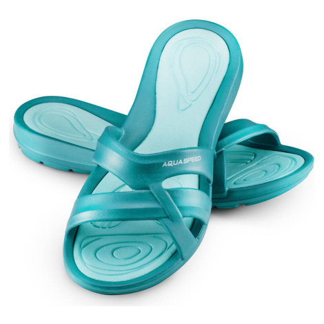 AQUA SPEED Plavecká obuv do bazénu Panama Tyrkysový vzor