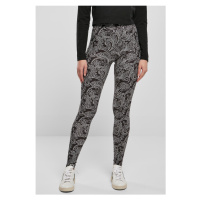 Dámské legíny // Urban Classics / Ladies Soft AOP Leggings blacknewpaisley