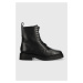 Kožené kotníkové boty Vagabond Shoemakers Jillian dámské, černá barva, na plochém podpatku