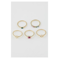 DEFACTO Women's 5-Piece Gold Ring