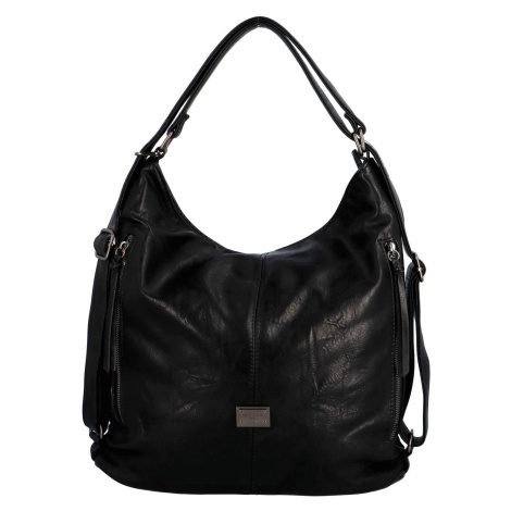 Dámský stylový koženkový kabelko-batoh Nina, černá ROMINA & CO