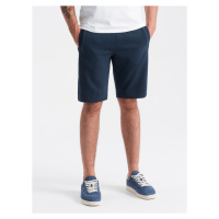 Ombre BASIC men's cotton sweat shorts - navy blue